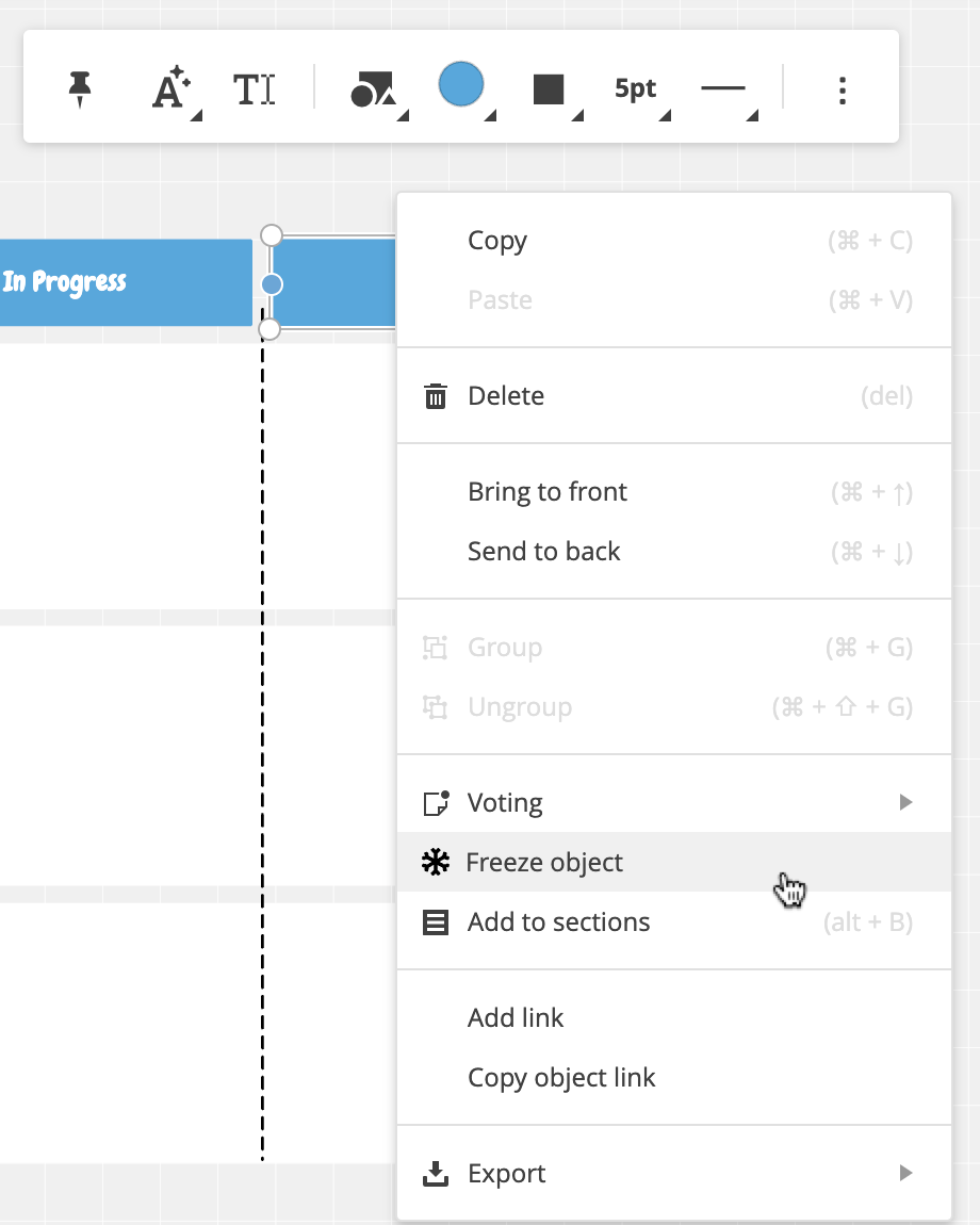 Freeze object Context menu.png